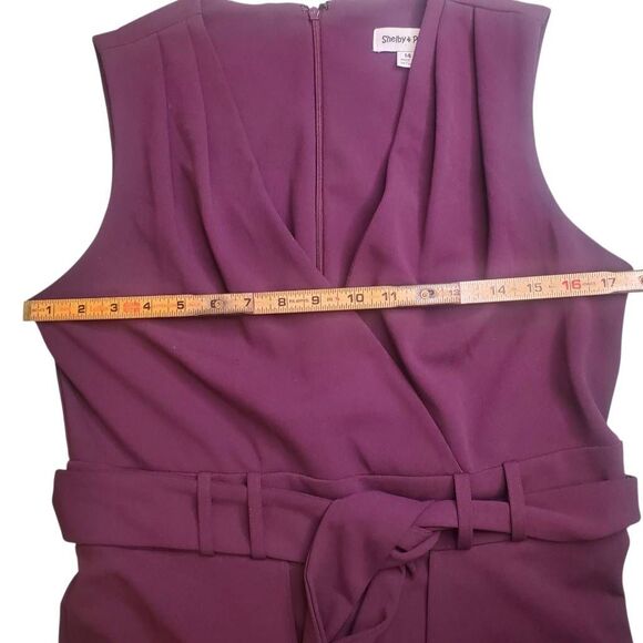 Shelby and Palmer Sleeveless V Neck Split Flare Leg Jumpsuit, Size 14 - Picture 6 of 12